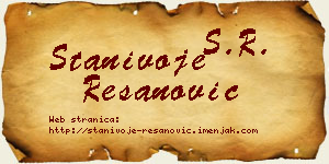 Stanivoje Resanović vizit kartica